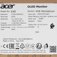 49" Monitor Acer Predator X49Vbmiiphuzx black