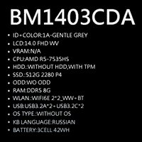 14" Ноутбук ASUS ExpertBook BM1403CDA-S61530 серый