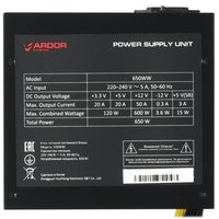 Power supply ARDOR GAMING KINETIC 650WW  black