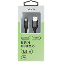Кабель DEXP Lightning 8-pin - USB Type-A черный 1.5 м