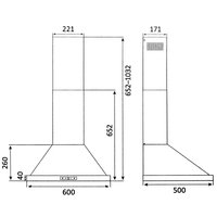Вытяжка каминная DEXP PH60-SV0S черный