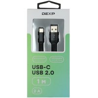 Кабель DEXP USB Type-C - USB Type-A черный 1 м