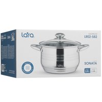 Кастрюля Lara Sonata LR02-582 3.9 л 20 см серебристый