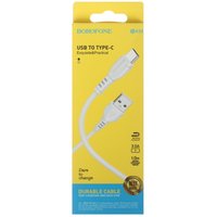 Кабель Borofone USB Type-C - USB Type-A белый 1 м