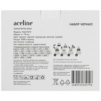 Чернила водорастворимые Aceline T664/T673 голубой, желтый, пурпурный, черный