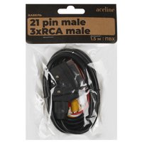 Кабель однонаправленный Aceline SCART - 3RCA, 1.5 м