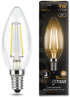 Лампа филаментная Gauss Filament Свеча 9W 680lm 2700К Е14 LED 1/10/50