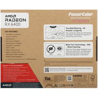 Видеокарта PowerColor Radeon RX 6400 LP [AXRX 6400 LP 4GBD6-DHV2]