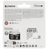 Карта памяти Kingston microSDXC 64 ГБ [SDCS3/64GB]