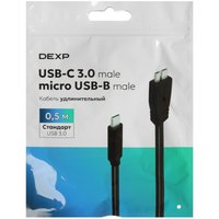 Кабель DEXP micro USB-B - USB Type-C черный 0.5 м