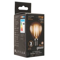 Лампа филаментная Gauss Filament Шар 11W 810lm 2700К Е14 LED 1/10/50