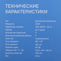 Вентилятор DEXP SFM-1650RC  белый