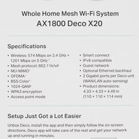 MESH-комплект TP-Link Deco X20 (2-pack)