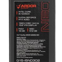 15.6" Ноутбук ARDOR GAMING NEO G15-I5ND302 черный