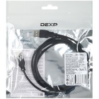 Кабель DEXP USB Type-A - USB Type-A черный 2 м