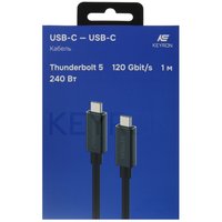 Кабель KEYRON USB Type-C - USB Type-C черный 1 м