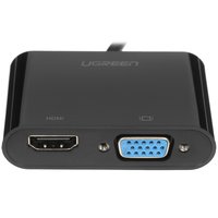 Переходник однонаправленный Ugreen HDMI - VGA+HDMI+Jack 3.5, 0.3 м