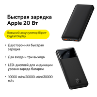 Портативный аккумулятор Baseus Bipow Digital Display 20W черный