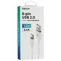 Cable DEXP Lightning 8-pin - USB Type-A white 1.2 m