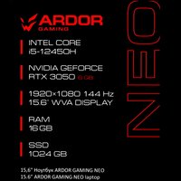 15.6" Ноутбук ARDOR GAMING NEO N15-I5ND603 черный