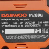 Аккумуляторная отвертка DAEWOO DAA 3620Li