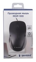 Мышь проводная Gembird MOP-100  черный