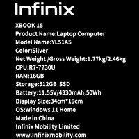 15.6" Ноутбук Infinix XBOOK 15 YL51A5 серебристый