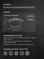 Кастрюля Taller Experience TR-17352 2.1 л 18 см серебристый