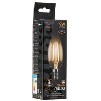 Лампа филаментная Gauss Filament Свеча 9W 680lm 2700К Е14 LED 1/10/50