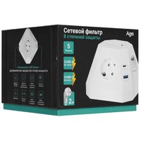 Сетевой фильтр AGNI TP-VH4U5E-PD2-2m-white белый