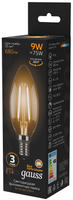 Лампа филаментная Gauss Filament Свеча 9W 680lm 2700К Е14 LED 1/10/50