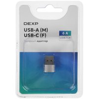Переходник DEXP USB Type-C - USB Type-A серебристый