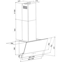 Вытяжка наклонная DEXP CH60-SVF белый/белый