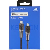 Кабель KEYRON Lightning 8-pin - USB Type-C серый 1.5 м