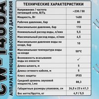 Мойка высокого давления Carver CW-1400A