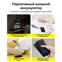 Портативный аккумулятор Baseus Bipow Digital Display 20W черный