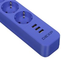 Сетевой фильтр DEXP Intensity 418WU Blue синий