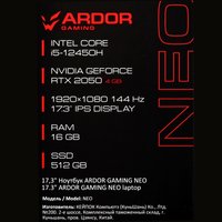 17.3" Noutbuk ARDOR GAMING NEO N17-I5ND413 qora