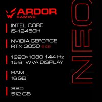 15.6" Ноутбук ARDOR GAMING NEO N15-I5ND602 черный