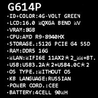 16" Ноутбук ASUS ROG Strix G614PM-S5140 серый