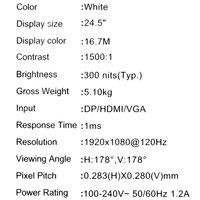 24.5" Monitor MSI PRO MP251W E2 white