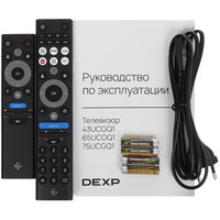 75" (190 см) Телевизор DEXP 75UCGQ1 серый