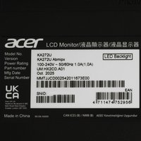 27" Монитор Acer KA272UAbmipx черный
