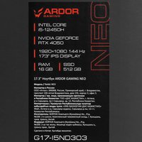 17.3" Ноутбук ARDOR GAMING NEO G17-I5ND303 черный