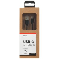 Кабель Aceline USB Type-C - USB Type-A черный 2 м