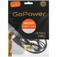 GoPower HDMI - VGA+Jack 3.5, 0.2 м