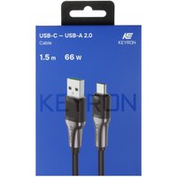Кабель KEYRON USB Type-C - USB Type-A серый 1.5 м