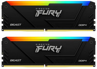Оперативная память Kingston FURY Beast Black RGB [KF432C16BB2AK2/16] 16 ГБ