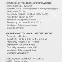 Wired headphones Microlab K250 yellow 2014