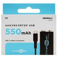 Battery Finepower Крона 550 mA·h